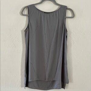 Eileen Fisher Silk Gray Sleeveless High Low Tunic Tank